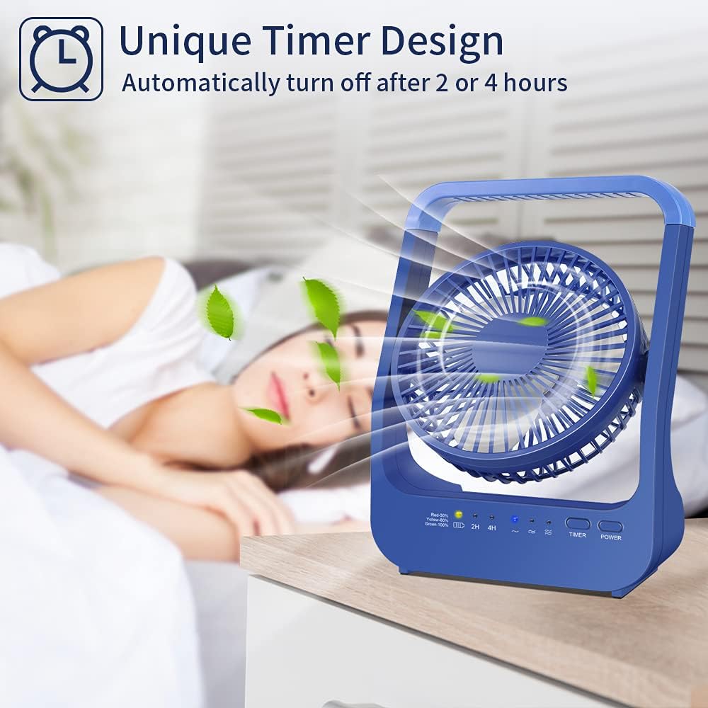 Rechargeable Portable USB Desk Fan with Timer P61203