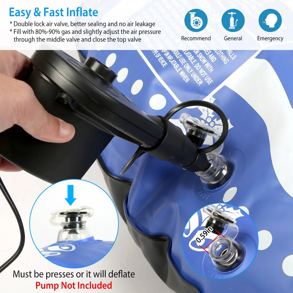Blue Inflatable Snow Tube with Dual Handles P933