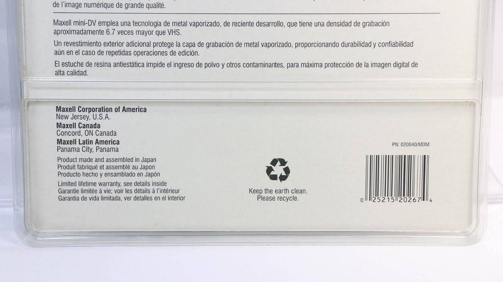 Mini DV 60min Digital Video Cassette 8 Pack O22596