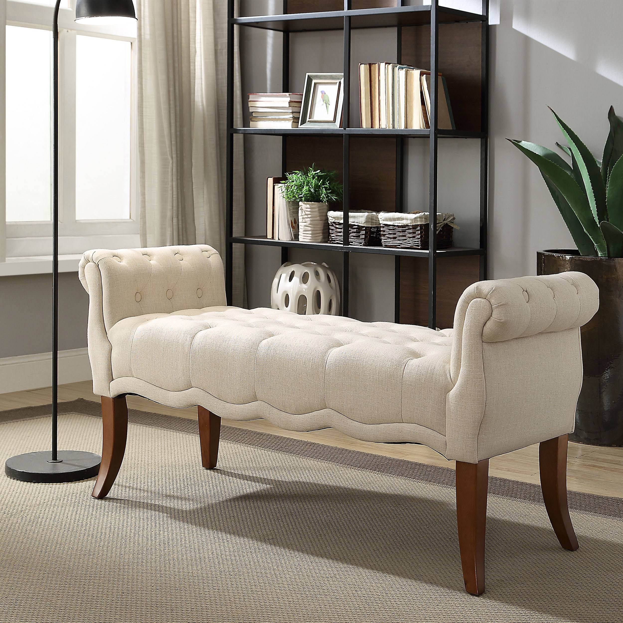 Brown Rolled Arm Bench F971229