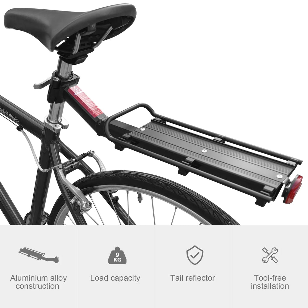 Rear Bike Rack Aluminium Alloy Luggage Carrier with Reflector S525