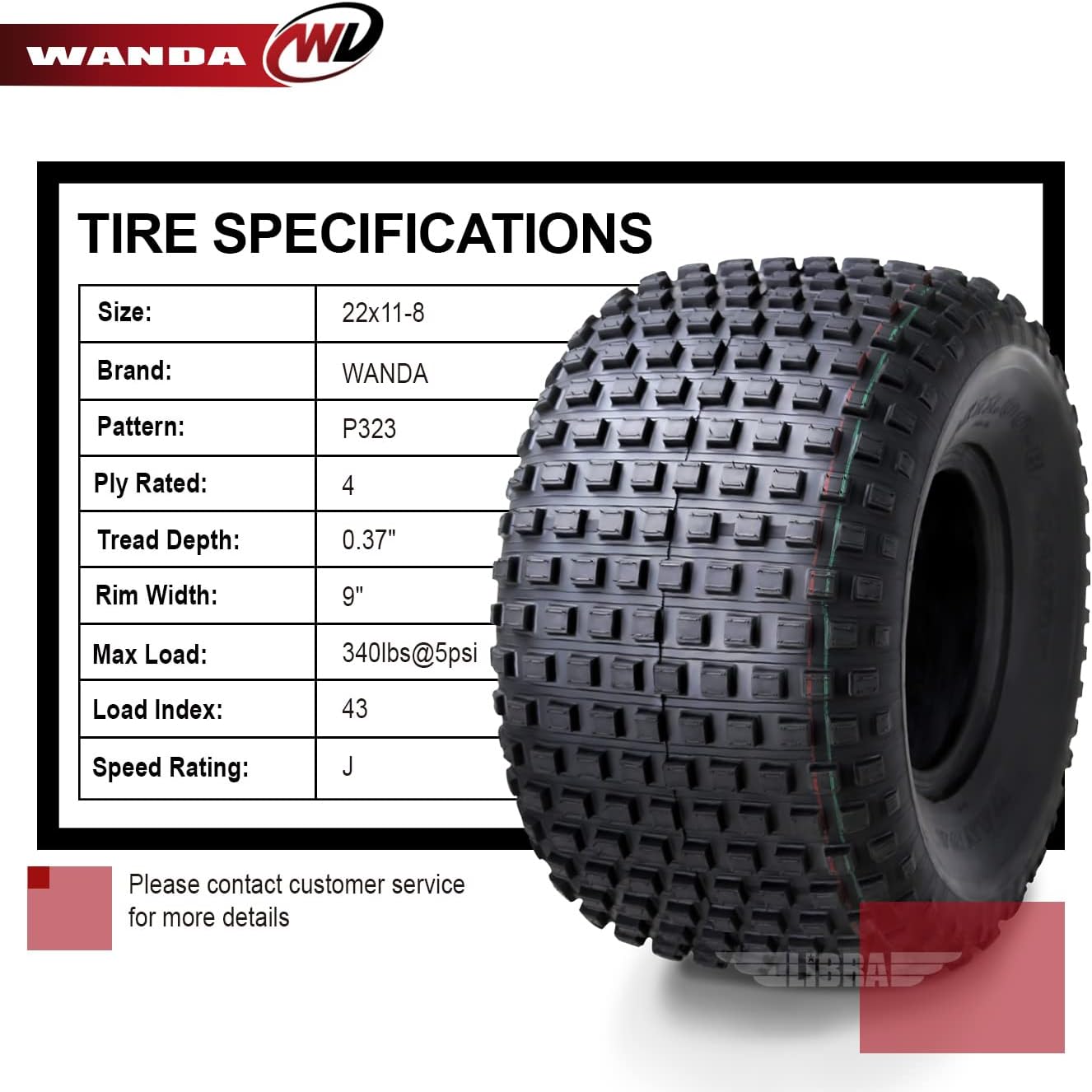 22X11-8 4PR ATV Tires Q5013