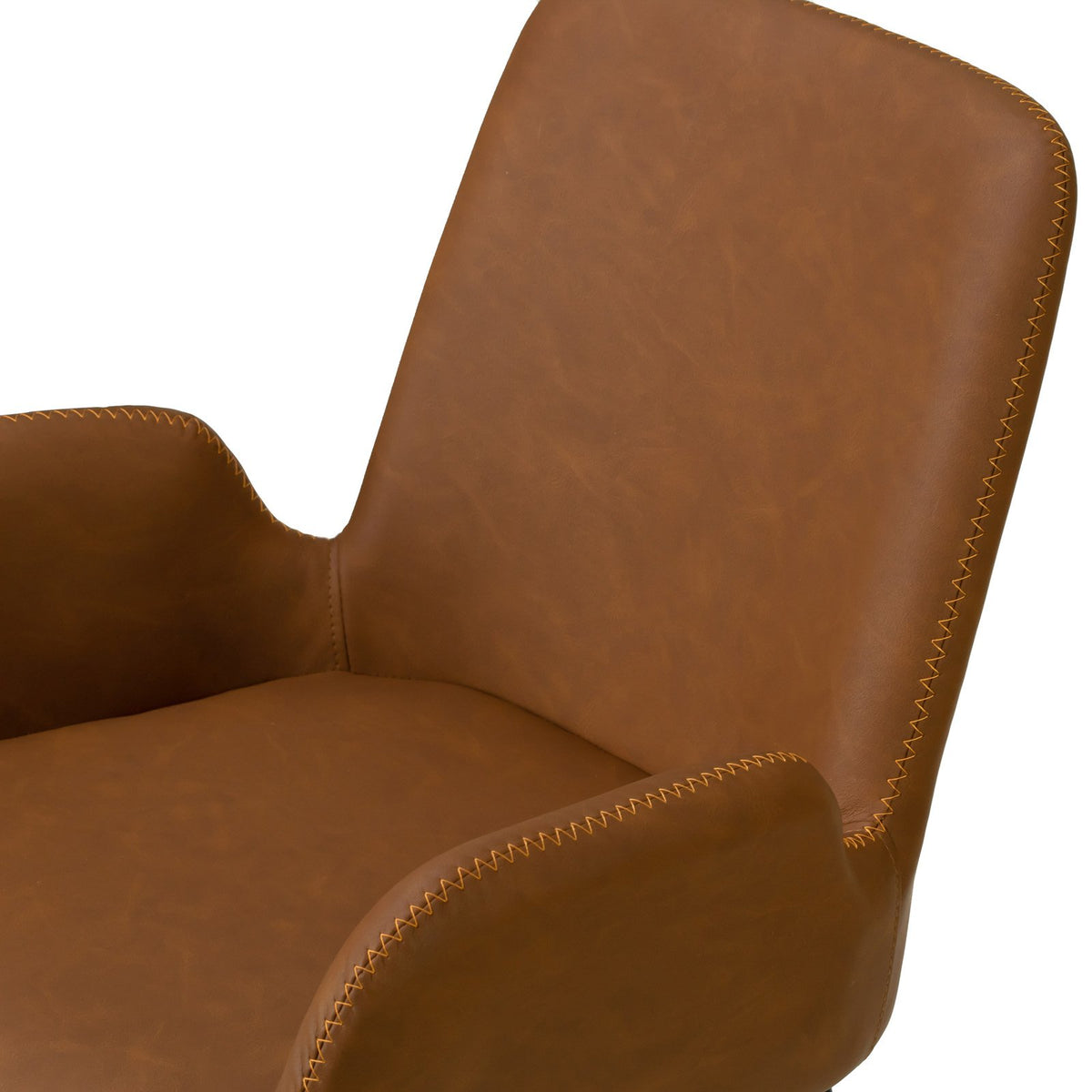 Brown Faux Leather Arm Chairs (Set of 2) P144