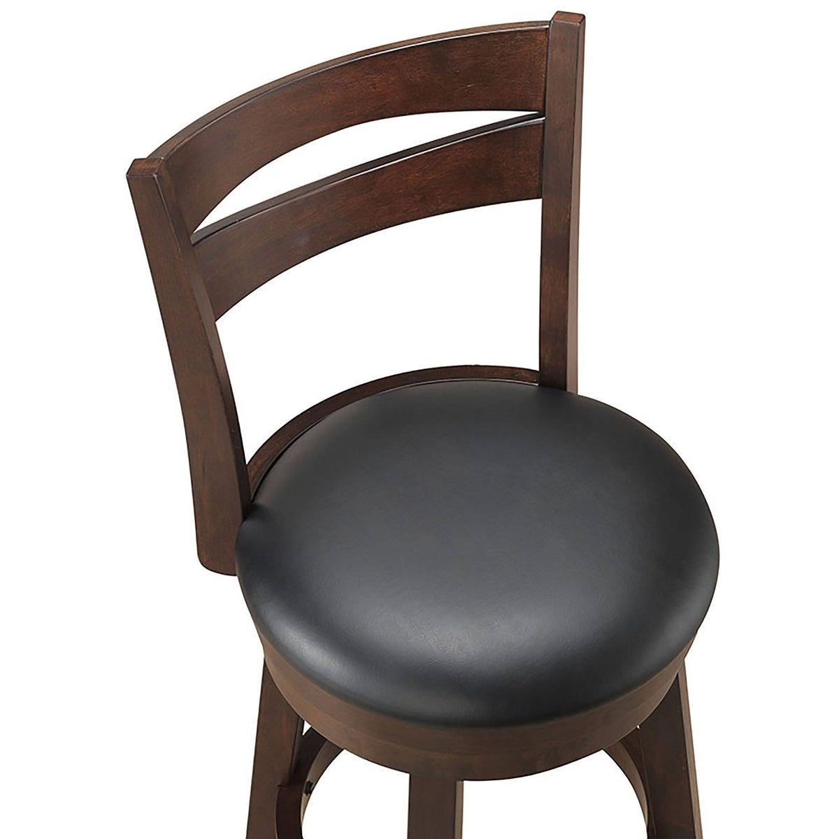 Set of 2 Black and Brown Solid Swivel Counter Stools T6999
