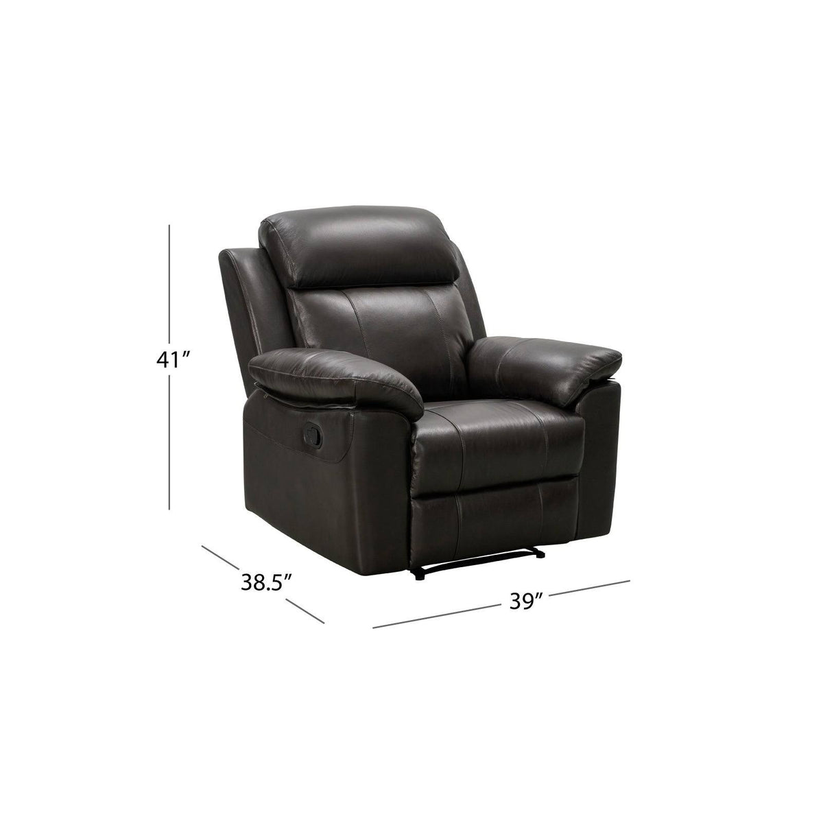 Dark Brown Top Grain Leather Recliner R502