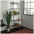 Mocha Wood Ladder Bookcase B778309