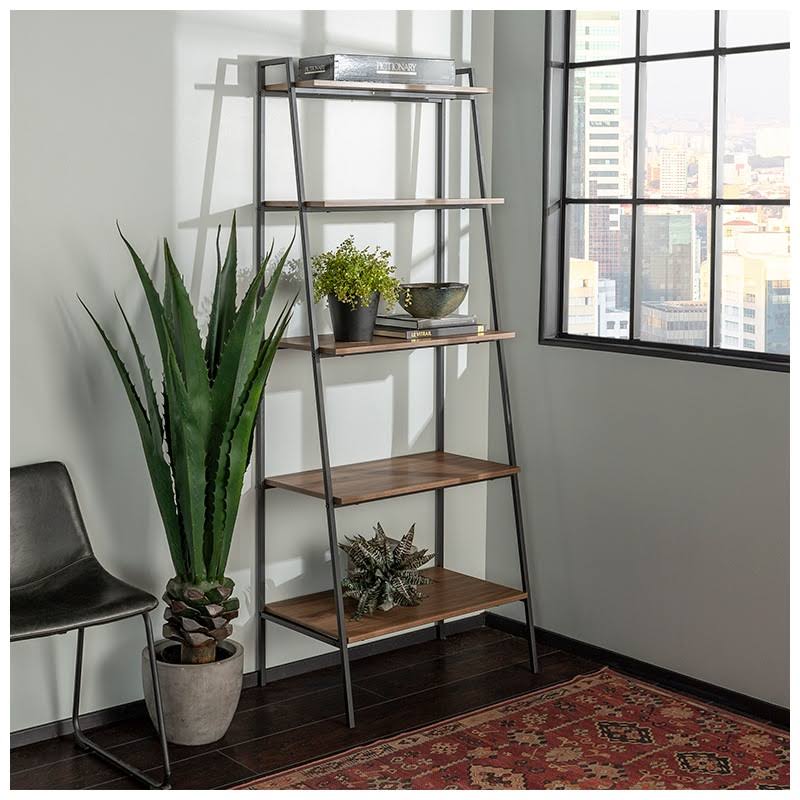 Mocha Wood Ladder Bookcase B778309