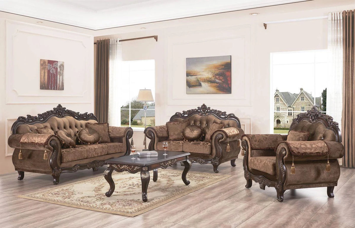Carved Wood Sofa Set 2Pcs L793379