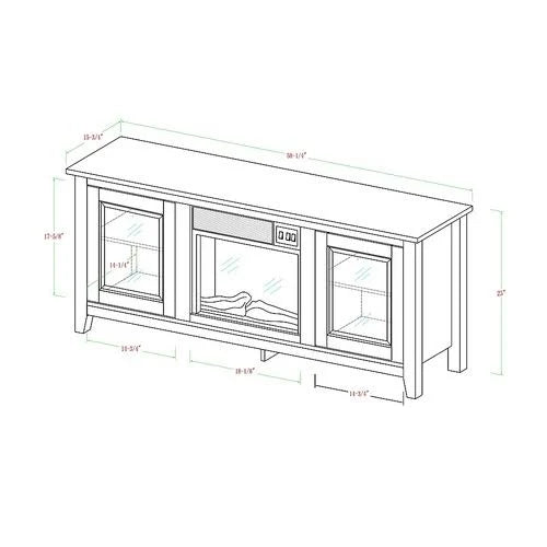 Gray Electric Fireplace for TVs Up to 60 V2221