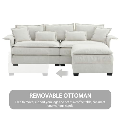 Dark Grey L Shape Sectional Sofa with Ottoman K35602