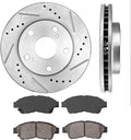 FRONT 255mm 5 Lug Rotors + Ceramic Brake Pads + Hardware Q348657