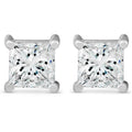 14k White Gold Princess Cut Diamond Screw Back Studs V957