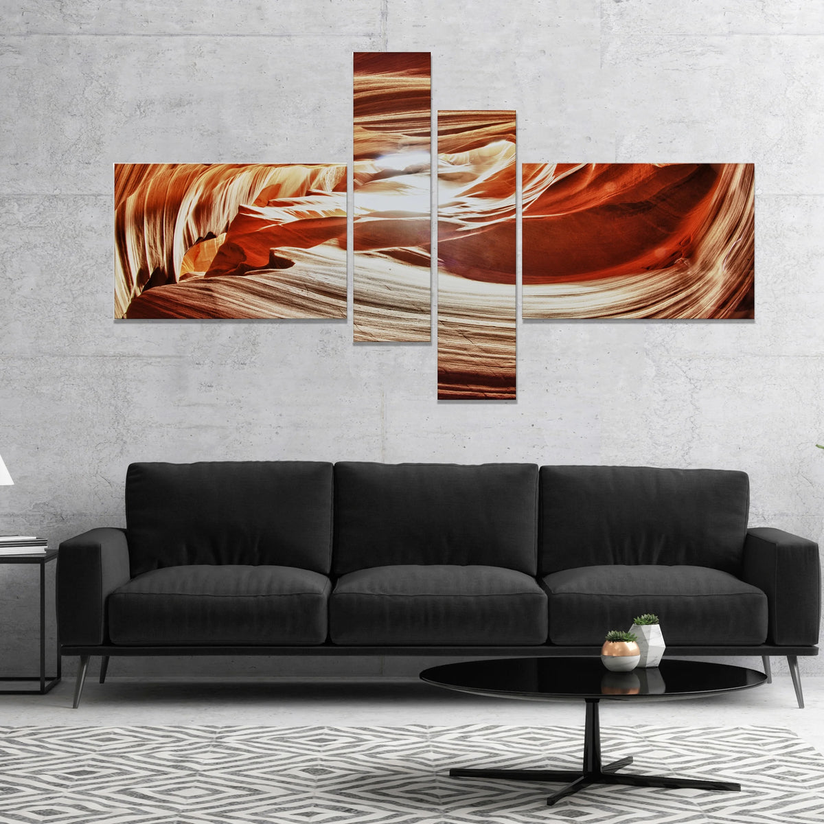 Antelope Canyon Arch Landscape Photo Canvas Art Print 60 in. wide x 32 in. high - 5 panels A985
