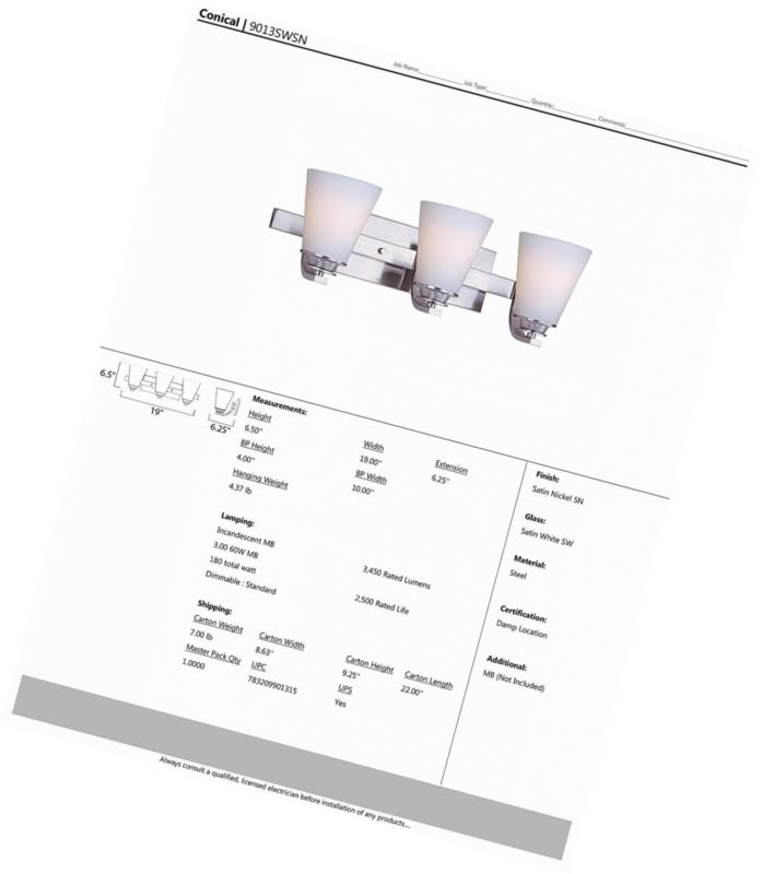3-Light Bath Vanity Satin Nickel X1536