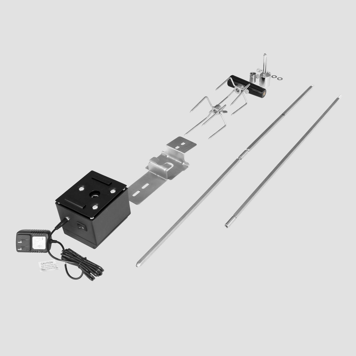 Rotisserie Kit for Grills, 8x8 mm Square Spit Rod, Stainless Steel V85035
