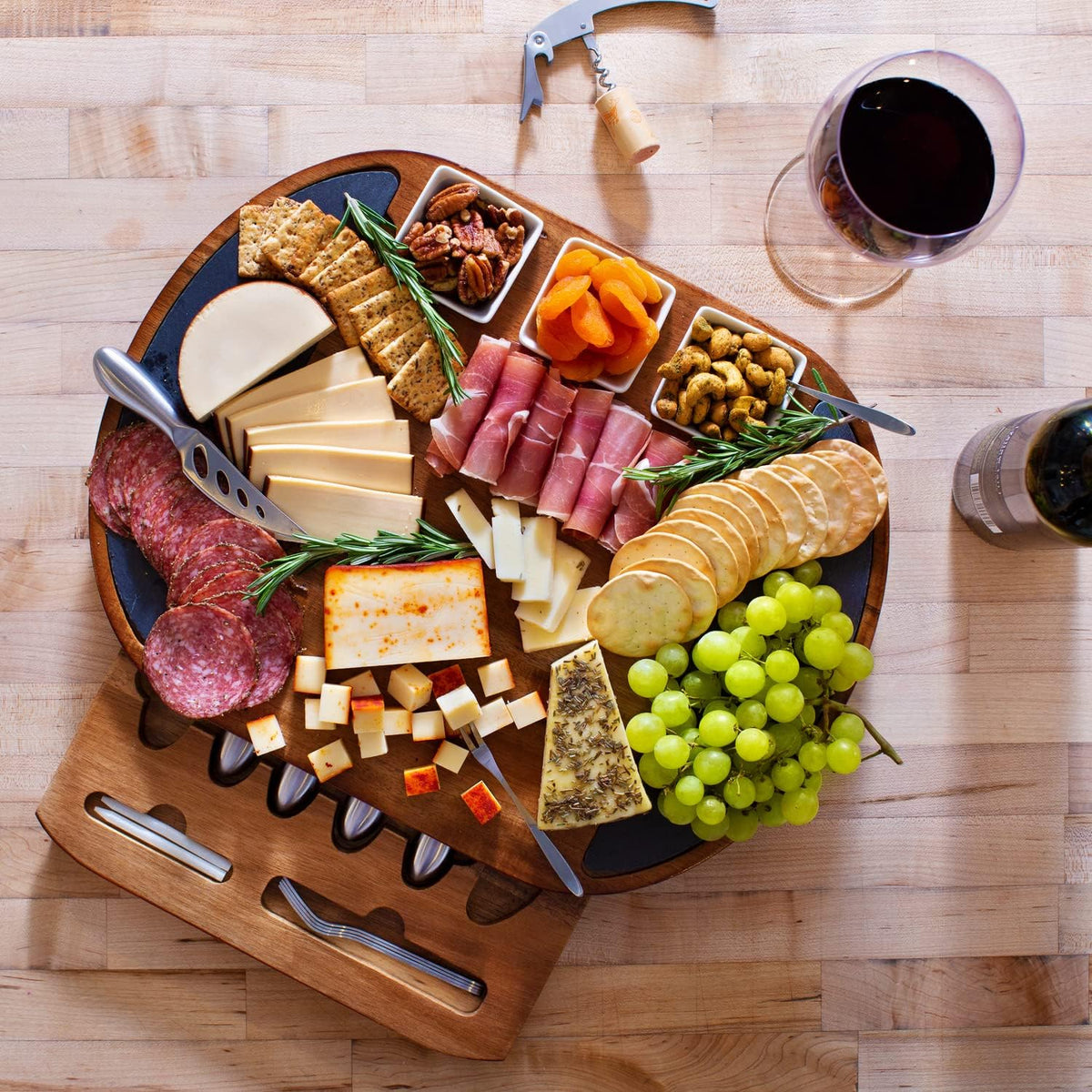 Acacia Wood Charcuterie Board with Serving Tray, Oval, Pack of 2 L33070
