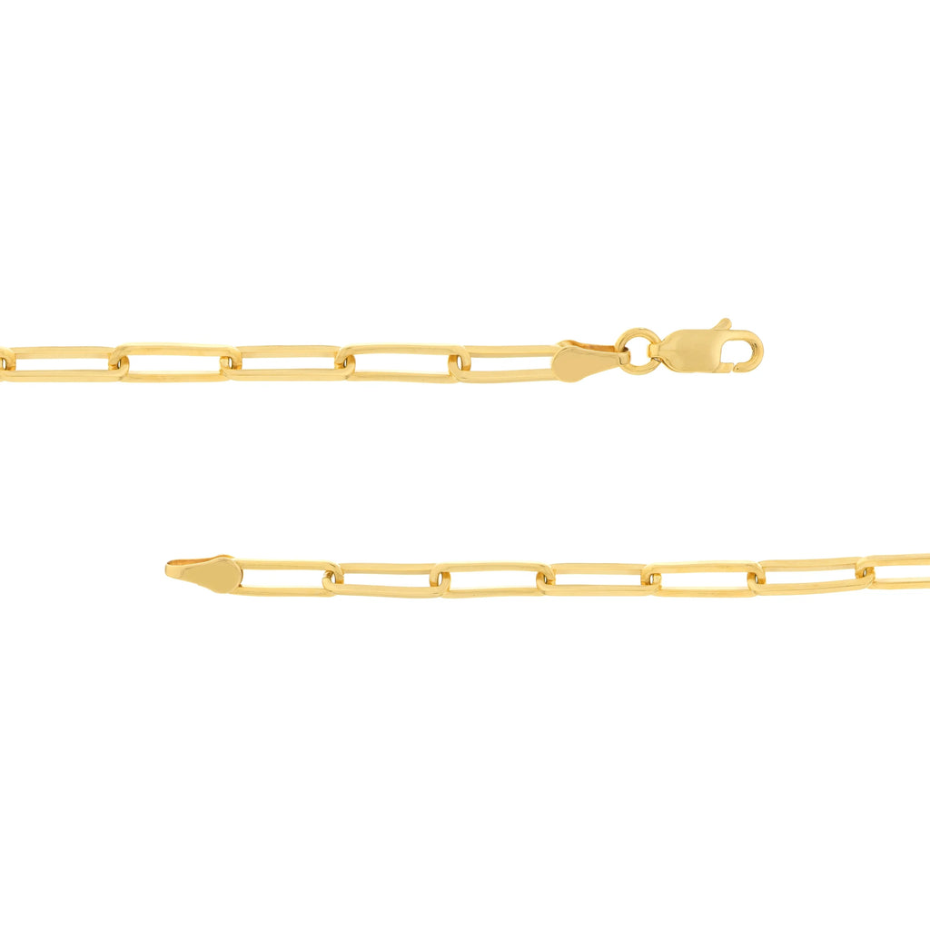 14K Solid Yellow Gold Paperclip Necklace 16 Inch H2919