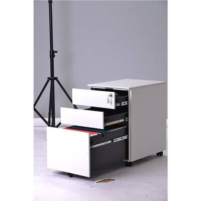 Three Drawer Mobile Metal Lockable File Cabinet Y19183