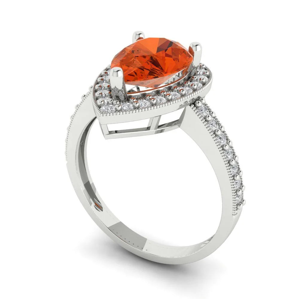 14k White Gold Halo Ring Q52508