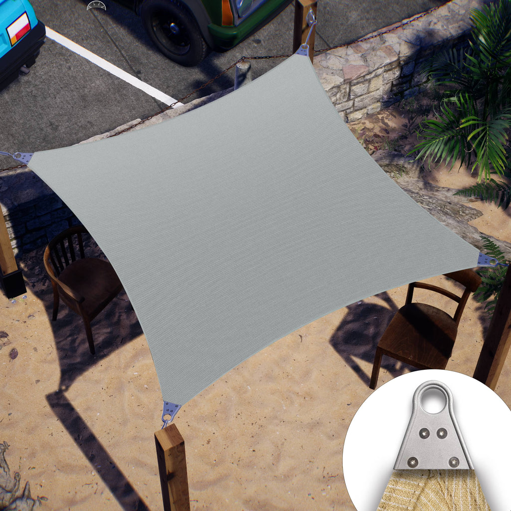 12' x 12' Grey Square Sun Shade Sail Canopy Z624