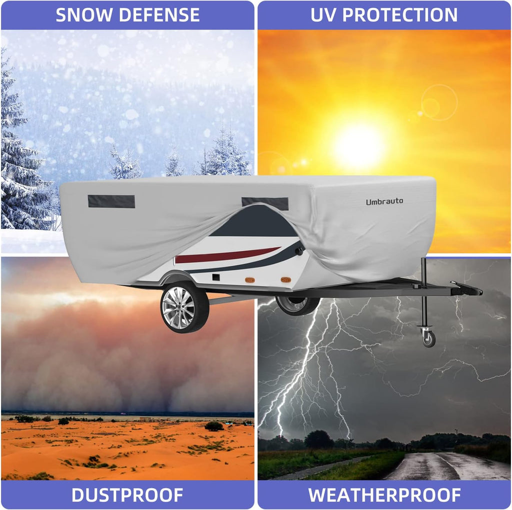 Gray Waterproof Pop Up Camper Cover for 10' - 12' Trailers K6023