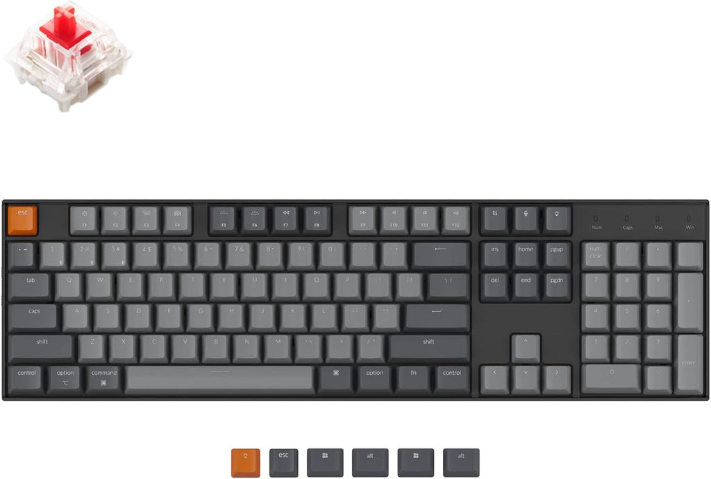 Full Size Bluetooth Wireless/USB Wired Mechanical Keyboard with Gateron G Pro Brown Switch RGB Backlight 104 Keys O80638