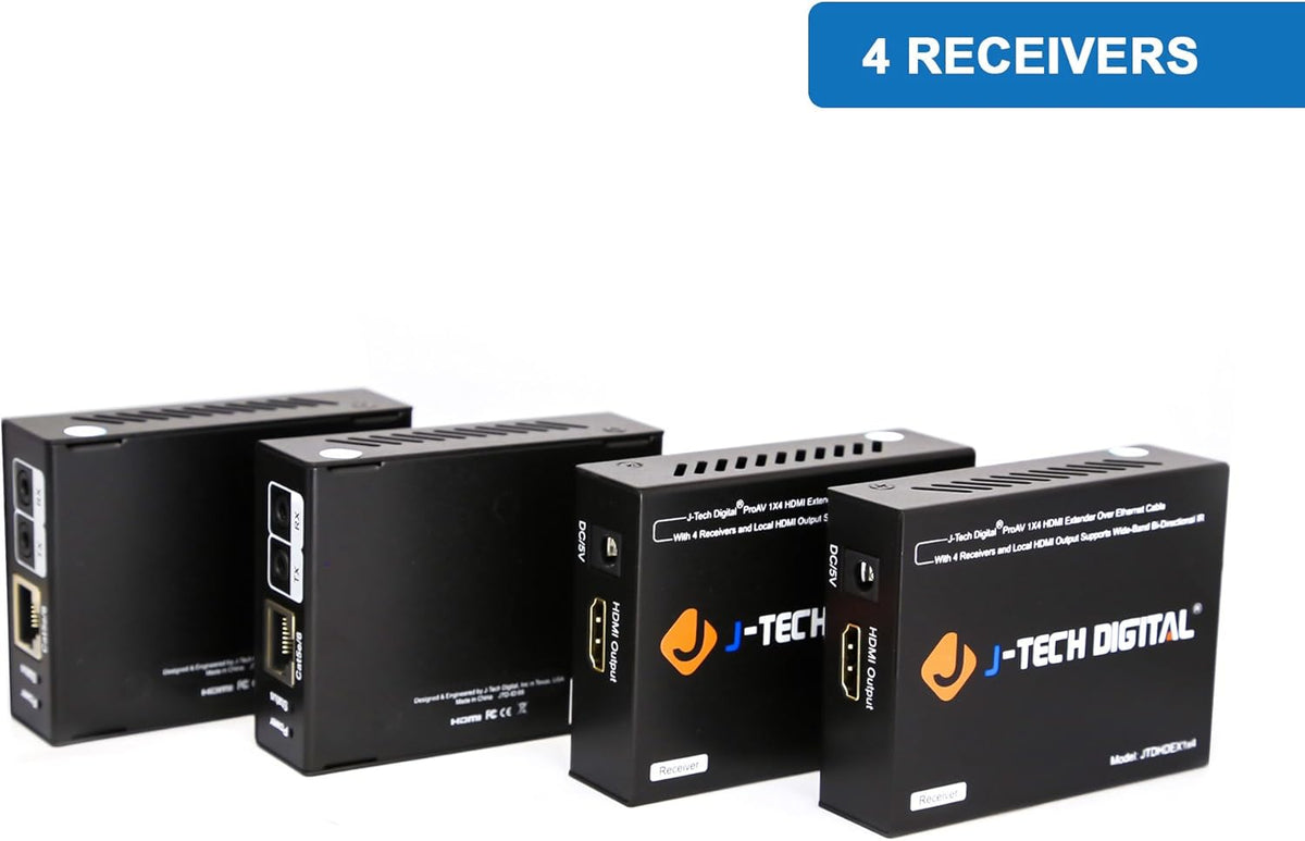 1X4 HDMI Extender Amplifier Splitter Over Ethernet Cable with Bi-Direction IR and EDID Functions X9052