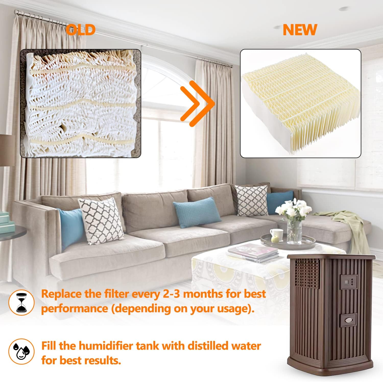 1043 Humidifier Wick Filter Replacement (2 Pack) N9663