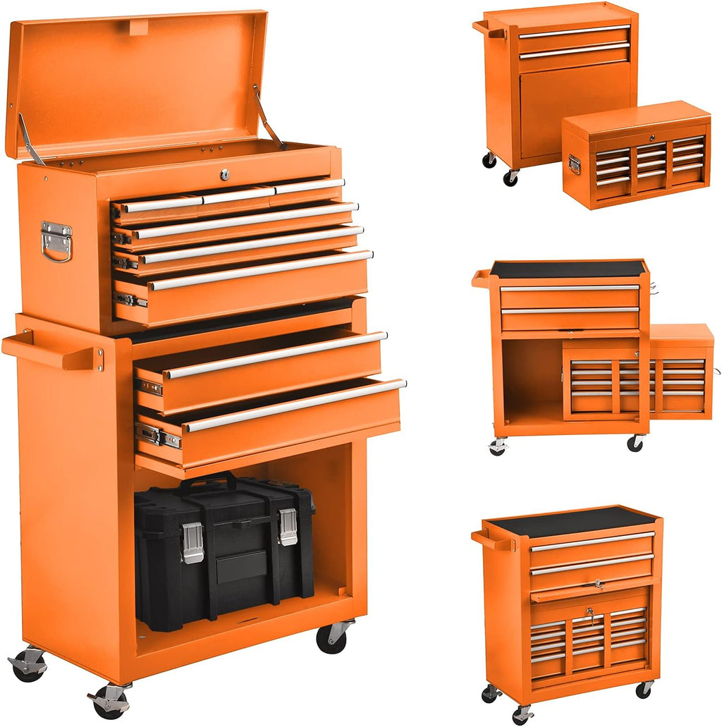 8-Drawer Blue Rolling Tool Chest with Lock V698