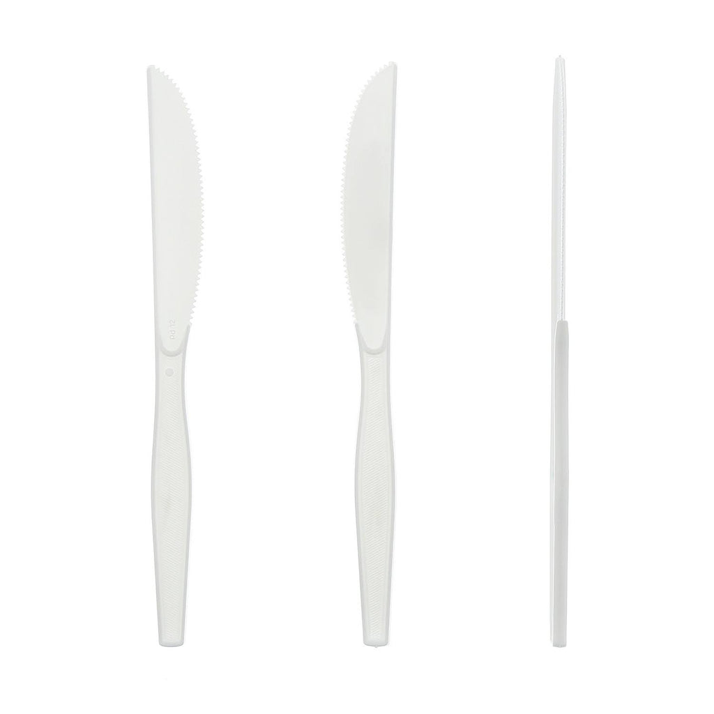 Medium Heavy White Polystyrene Individually Wrapped Knives, Case of 1000 E8706