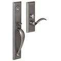 Satin Brass and Black Left Hand Dummy Entry Handleset with Lever G759666