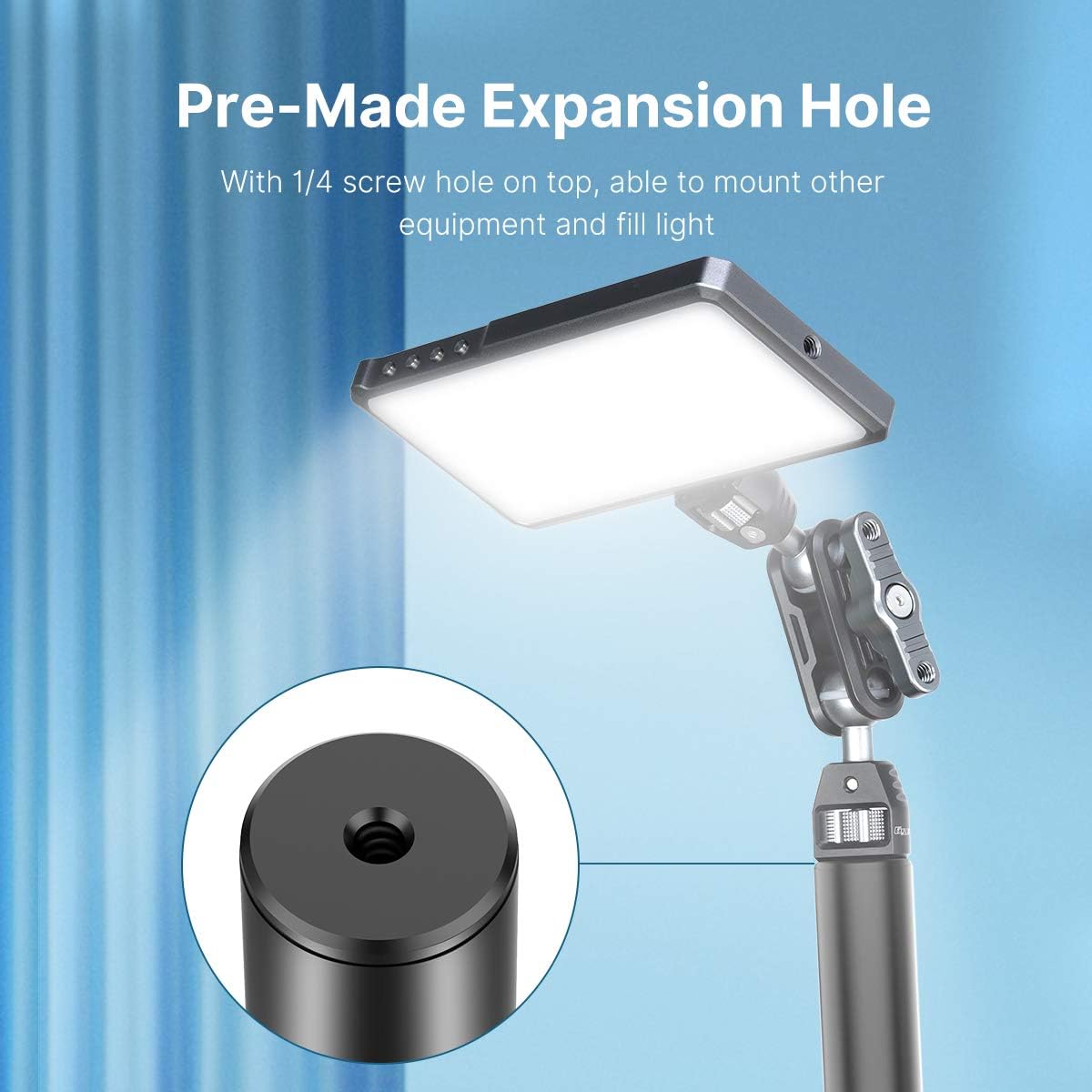 Camera Desk Mount Stand with Flexible Arm, Aluminum Articulated Arm with 360° Rotatable Ball Head W535634