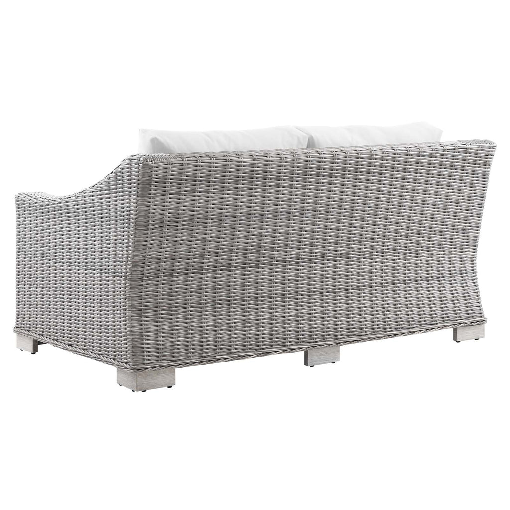 Light Grey Rattan Loveseat Sofa J8725