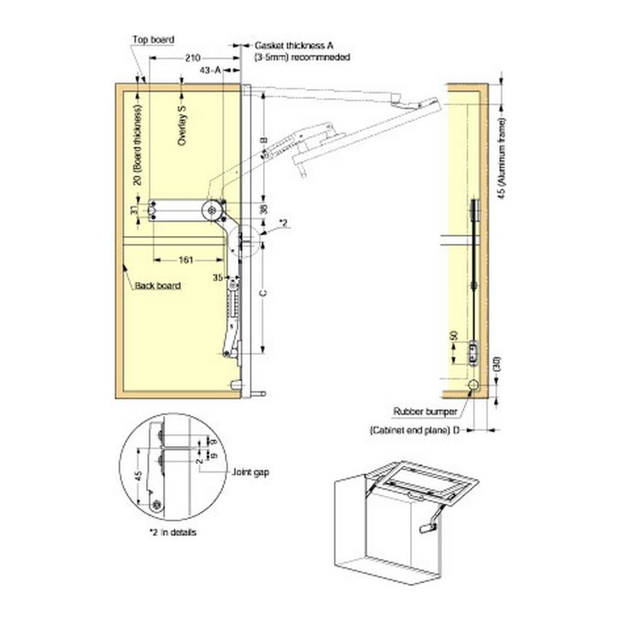 Horizontal Bi-folding Door Mechanism G1053