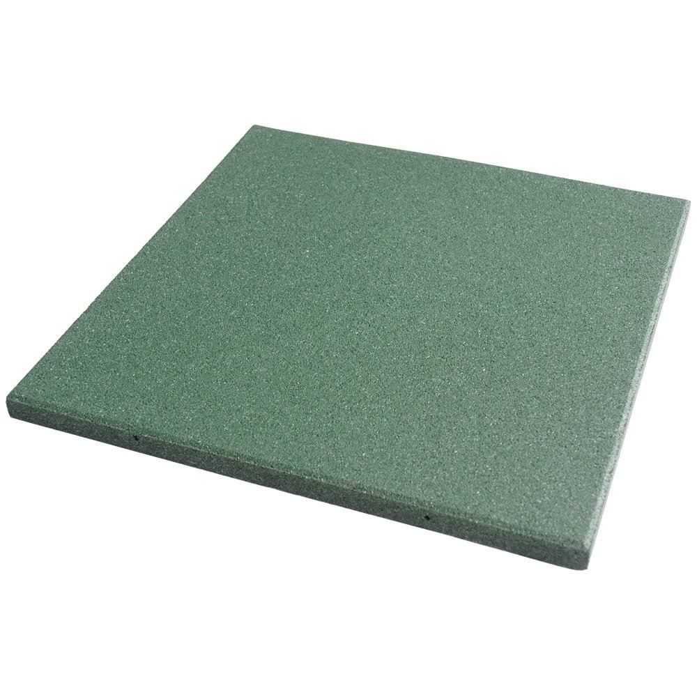 Green 3 Pack Interlocking Rubber Flooring Tiles E883