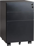 Black 3 Drawer Locking Metal File Cabinet T15478