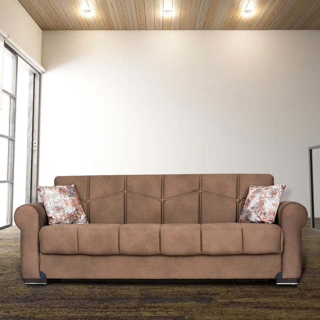 Light Brown Fabric Sofa Bed H8062