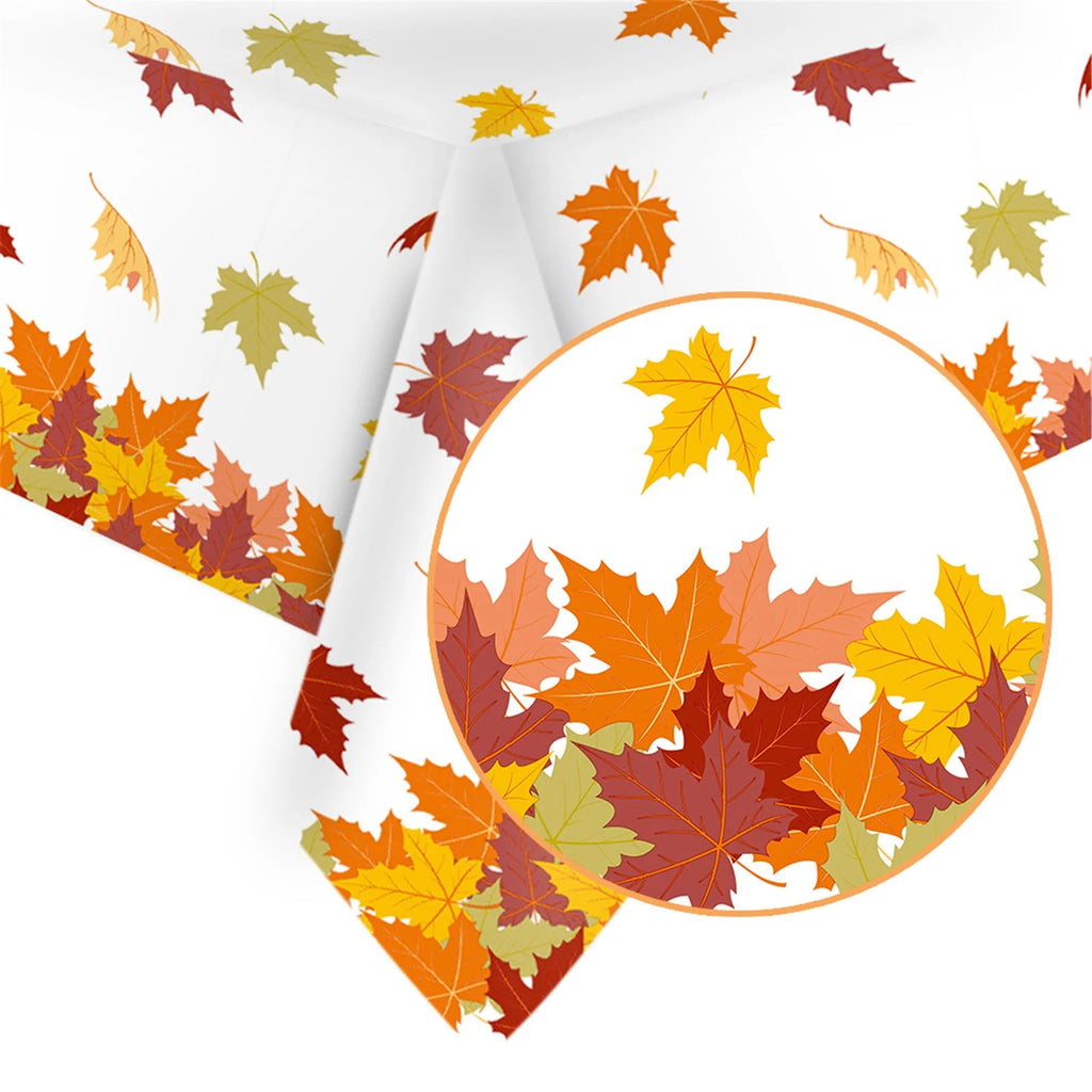 4.5x 9 FT Plastic Fall Leaf Tablecloth K213