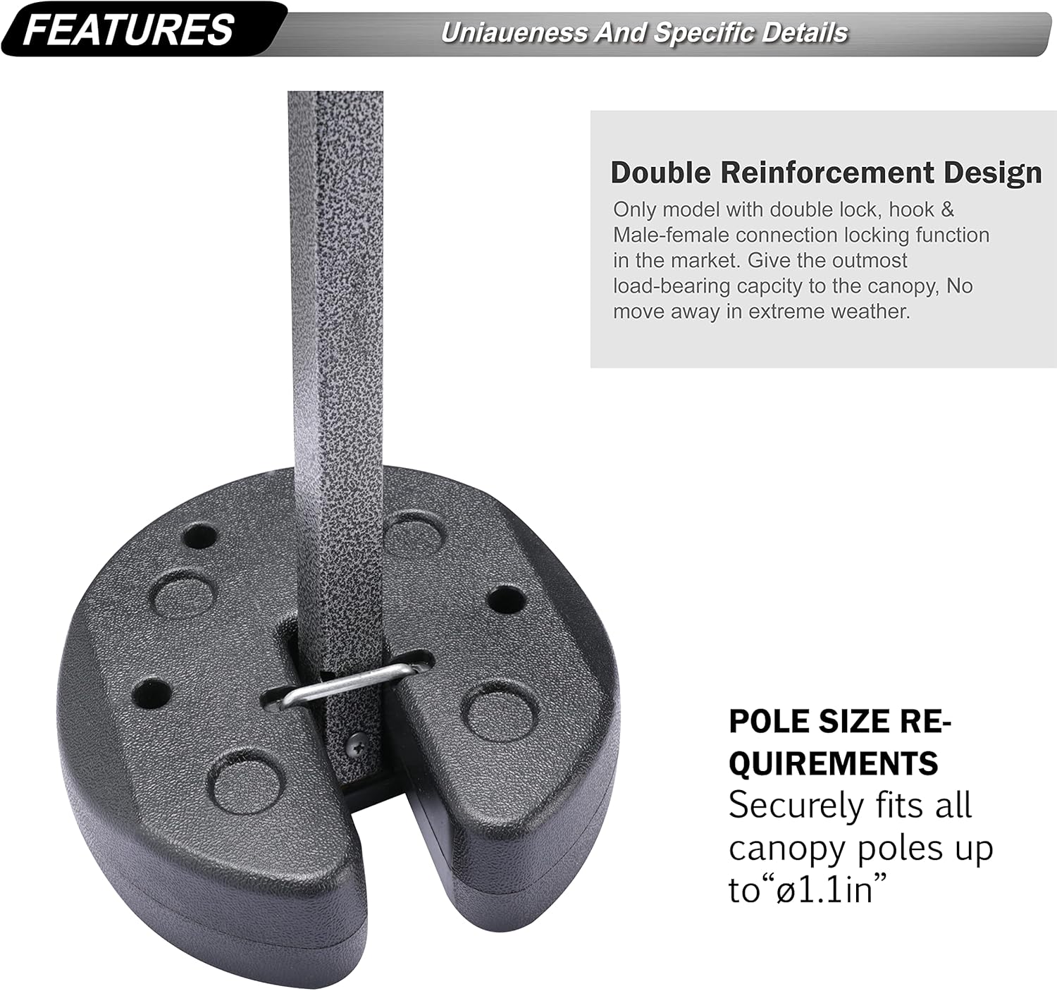 Deluxe Canopy Weights with Lock, 4Pack (27LB) I6684