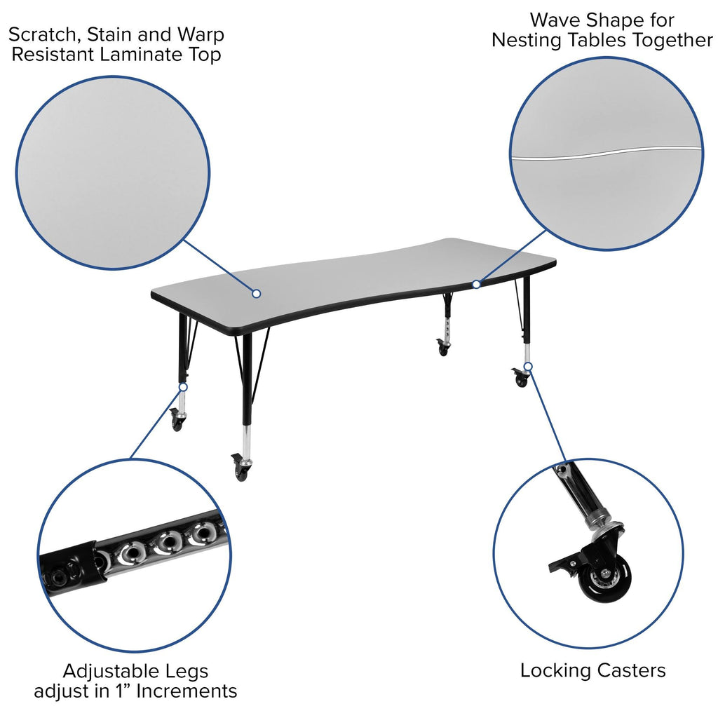 Mobile Rectangular Collaborative Activity Table F505