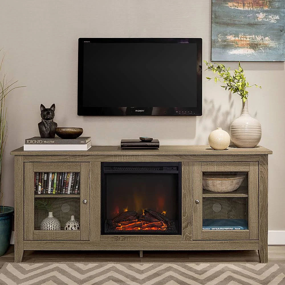 Gray Electric Fireplace for TVs Up to 60 V2221