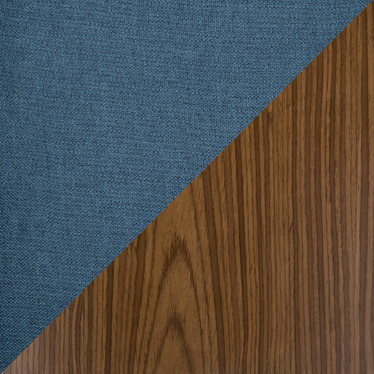 Blue Fabric Walnut Wood Chair (Set of 2) W50310