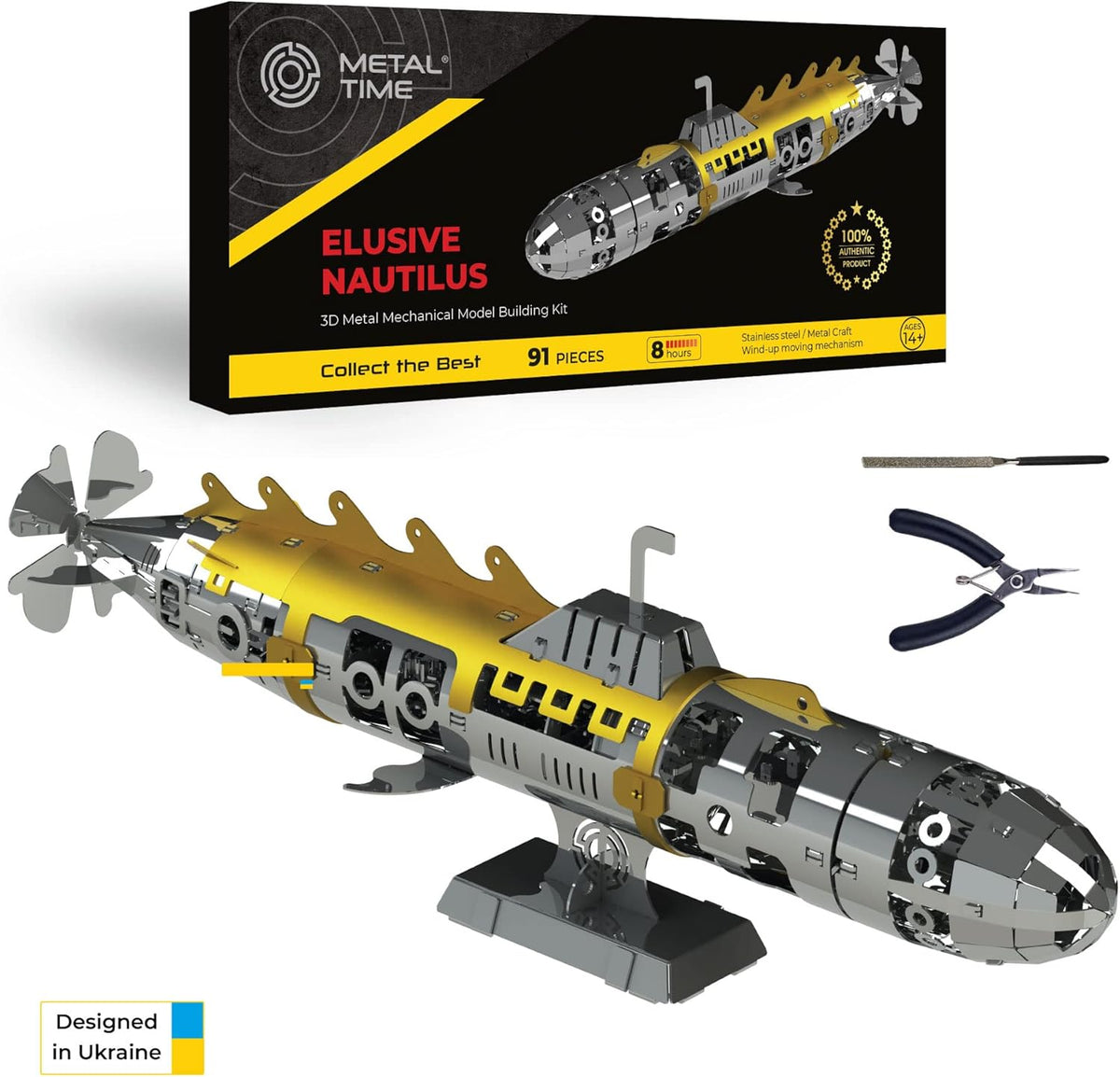 91 Pieces Stainless Steel 3D Mechanical Model Building Kit A91629