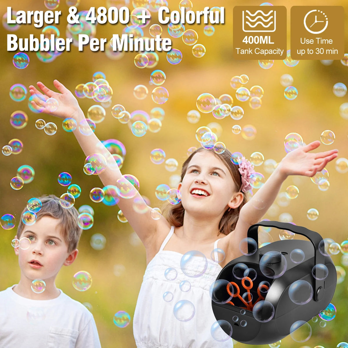 Portable Rechargeable Bubble Machine F3264