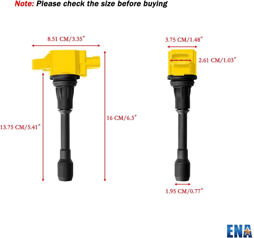 Set of 4 Ignition Coil Pack and 4 Platinum Spark Plug Compatible with Nissan Versa Sentra 2.0L U807146