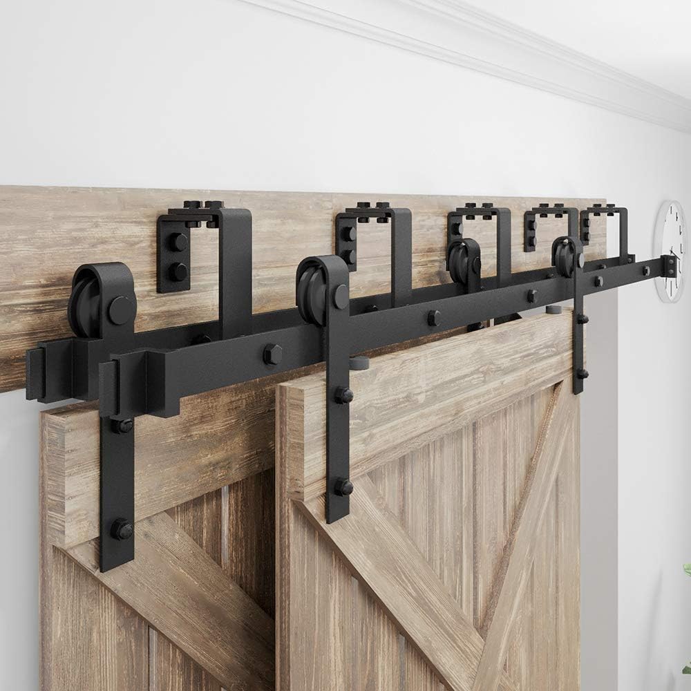 4FT Metal Sliding Bypass Barn Door Hardware Kit L74671