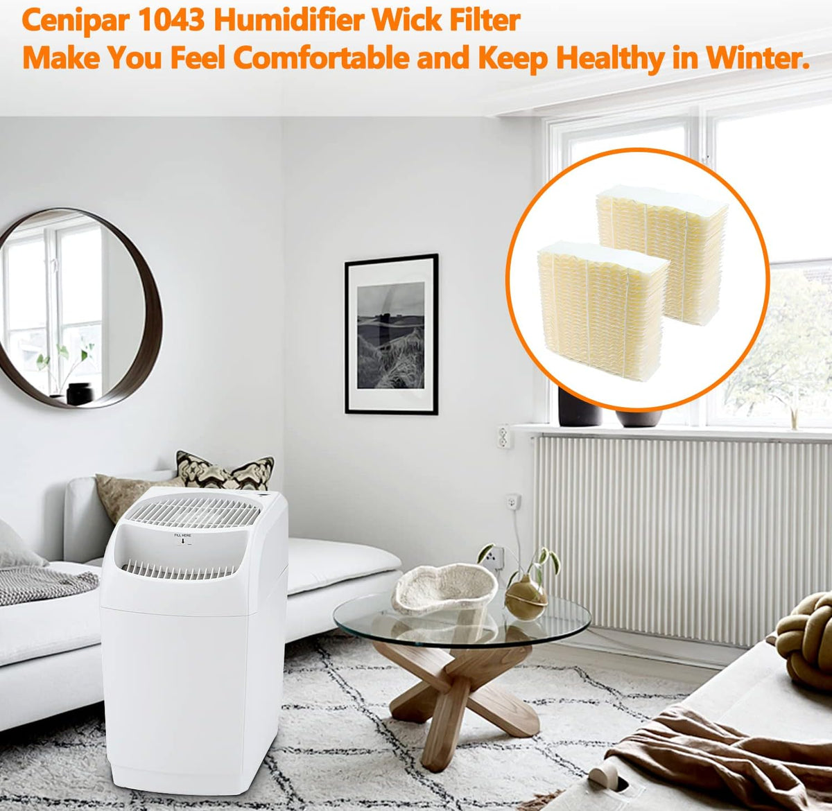 1043 Humidifier Wick Filter Replacement (2 Pack) N9663