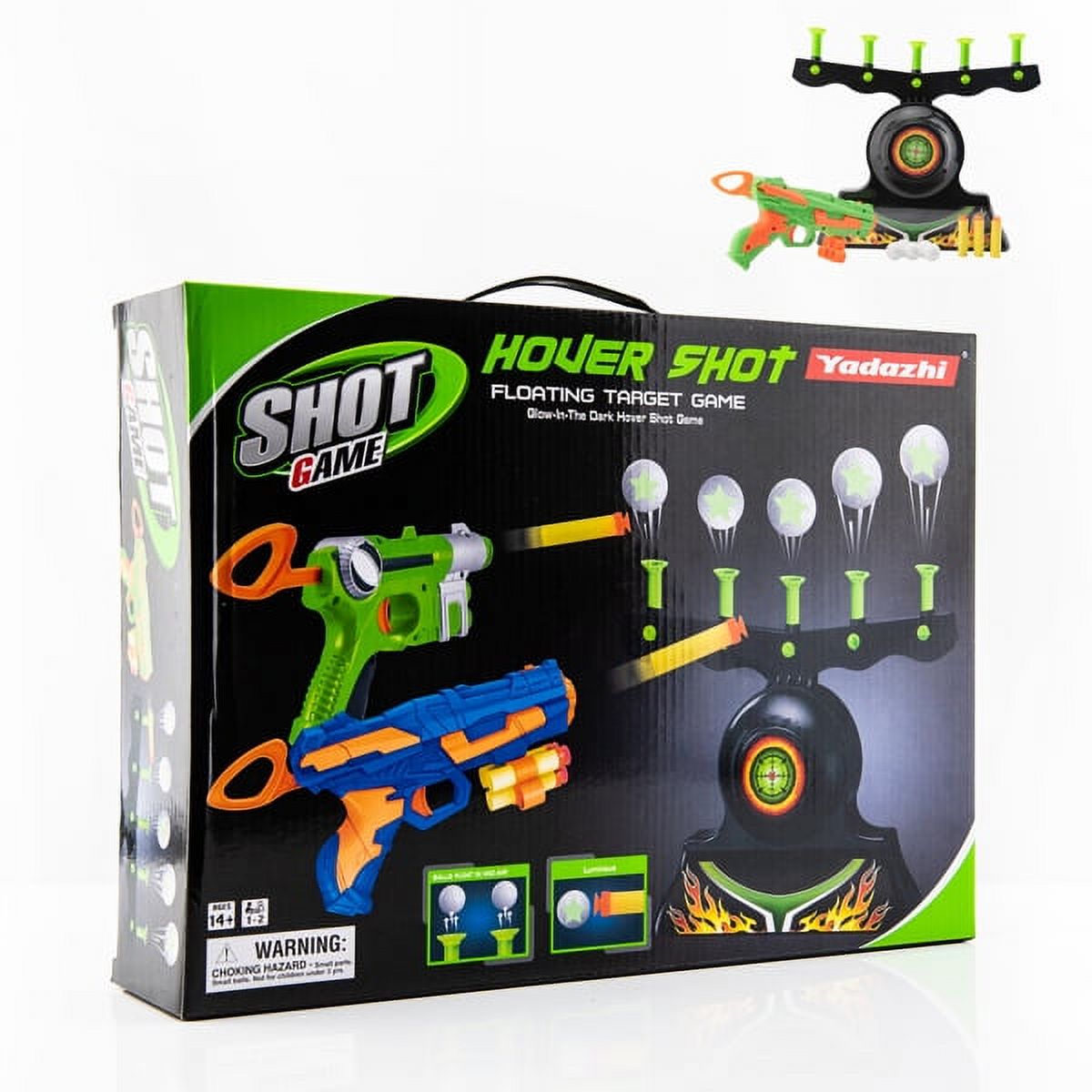 Glow in The Dark Floating Ball Target Practice Toys for Kids Boys with 10 Soft Foam Balls 3 Darts X4376