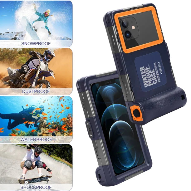 Waterproof Protective Case for Phones Up to 6.9 Inch with Lanyard K2067