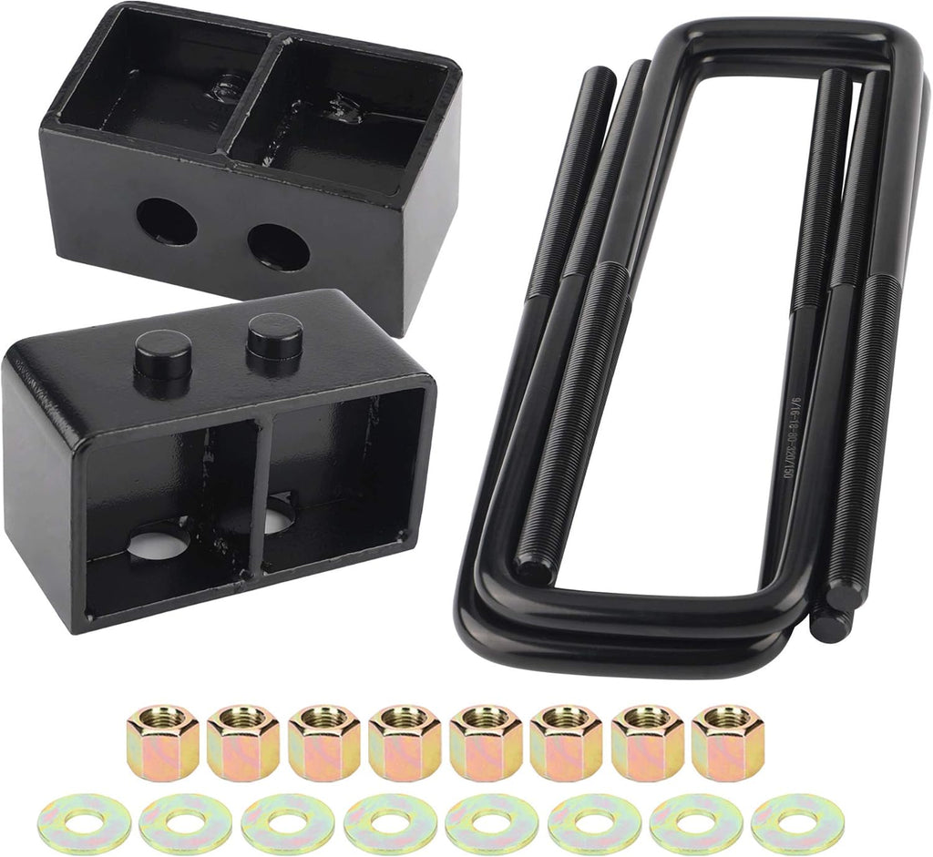 3" Rear Leveling Lift Block Kits Square U-Bolts Pickup Pack of 2 C2665